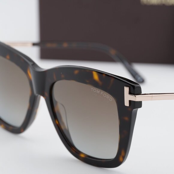 Tom Ford Dasha FT0822 52H Square Sunglasses - Havana/Brown Polarized main image 8
